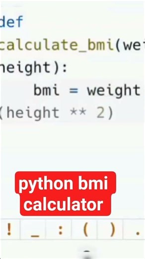 Build a Python BMI Calculator #pythonprogramming #python #coding #shorts #pythonbeginner