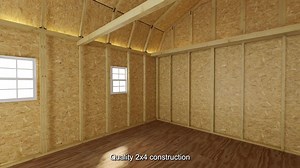 Best Barns Handcrafted Homestead 12 ft. x 20 ft. Wood Barn Kit with High Side Walls and Fortress Floor HHOMDG20NLF