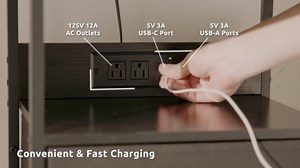 NightStand Bedside Charging Table Bedroom - Night Stand with Charger Station, Modern Nightstand with Open Shelf & 3 Fabric Drawers, Bed Side Table USB-C USB Ports & AC Outlets for Dorm Living Room