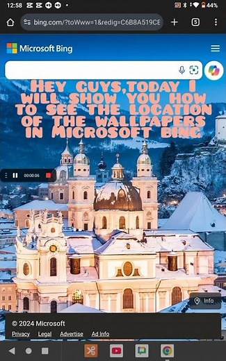 How to see the location of the wallpapers in Microsoft bing