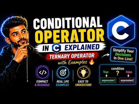 Conditional Operator in C Explained | Ternary Operator with Examples 🔥