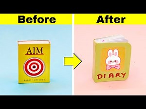 DIY mini notebook / how to make mini diary / easy paper craft / school project / craftube