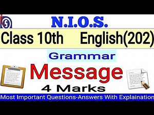 NIOS Class-10 English Grammar
