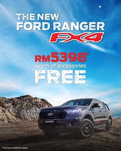 When the going gets tough, the tough drives the New Ford Ranger FX4. The truck built to handle all of life’s adventures. Free RM5,398 worth of accessories for the first 150 customers.* To discover more, WhatsApp our Digital Salesperson at 019-204 1200 or for more info, visit www.sdacford.com.my *Terms & conditions apply | Ford