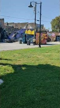 Poetry practice in Rensselaer with the street art there. Getting better