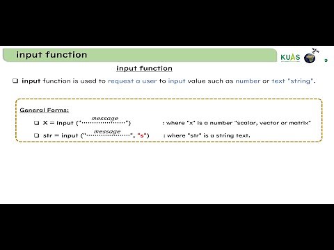 13.2 Input function in MATLAB