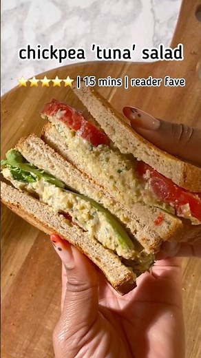 15 Minute Chickpea “Tuna” Salad 🥗 #veganrecipes #easyrecipe #healthyrecipes