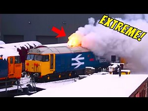 EXTREME! diesel train cold start in BELOW FREEZING temperatures compilation (Pt. 2)