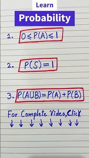 Axioms of Probability | Probability | Tricks | Concepts | Examples | #shorts