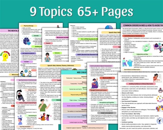 MSE Cheat Sheet & Clinical Assessment Guide (PDF)
