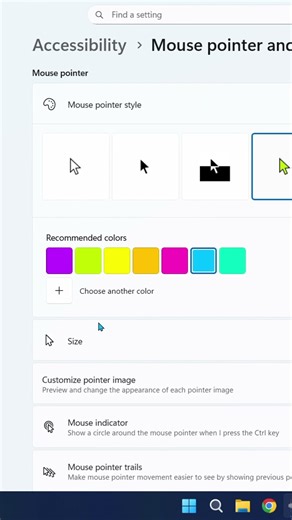 Change Mouse Pointer Color #shorts #windows11 #mousepointer