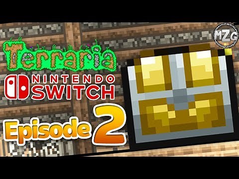 Terraria Nintendo Switch Gameplay Walkthrough - Part 2 - Golden Chests! Exploring Caves!