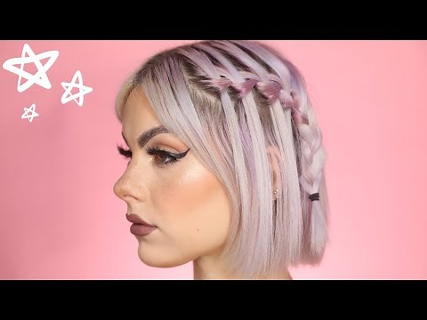 How To WATERFALL BRAID on SHORT HAIR with an EASY Step By Step Hair Tutorial