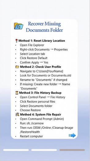 Documents Folder Disappeared on Windows 11? Here’s How to Recover It#windows11 #filerecovery