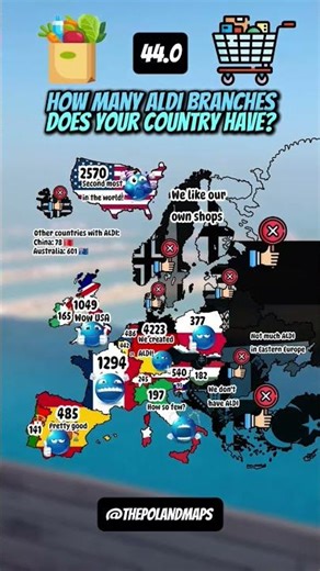 How many ALDI branches does your country have? #europe #mapper #mapping