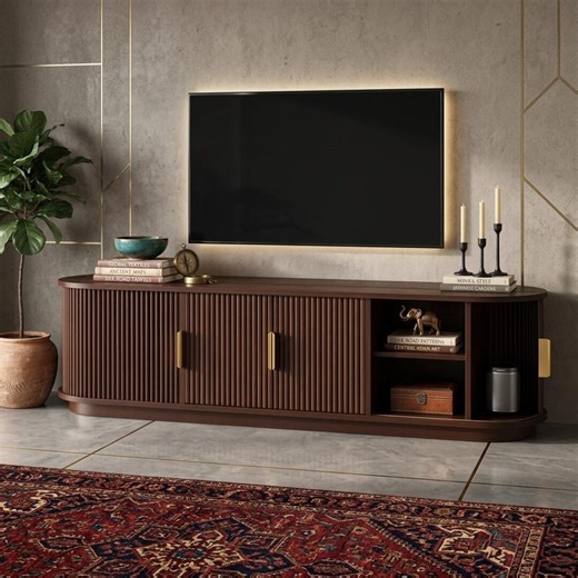 Mid Century Modern Teak Media Console, Wooden Credenza Sideboard, Living Room Storage Cabinet, Solid Wood Media Stand, Dining Room Console - Etsy