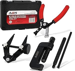 ABN Chain Breaker Tool Kit with Storage Case - 21 Piece Rivet and Roller Chain Link Removal Tool for Motorcycle, Bike, ATV, and More