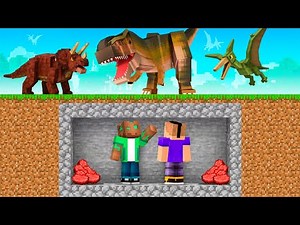 DINOSAURIOS vs BUNKER SECRETO en Minecraft!