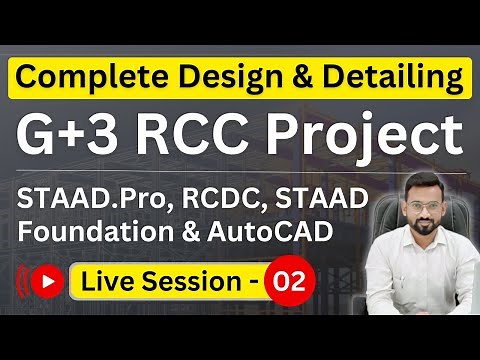 Complete G+3 RCC Building Design Step-by-Step – Live Structural Analysis & Detailing with STAAD.Pro