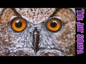 Owl Eyes and feathers 😈🧙‍♀️🕷 13 Days of Halloween Acrylic painting Tutorial Step by Step