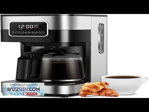 SHARDOR 10 Cup Programmable Coffee Maker Drip Coffee Machine Silver