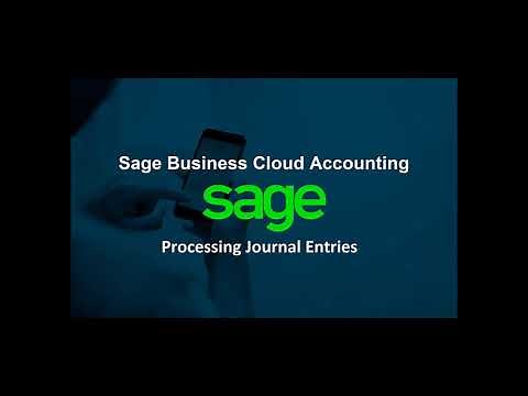 Sage Business Cloud Accounting (AME) - Processing Journal Entries