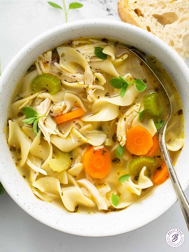 Homemade Chicken Noodle Soup - Belly Full