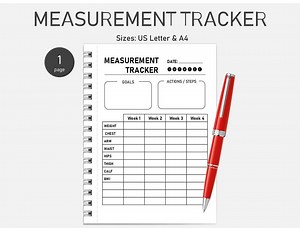 Measurement Tracker Template & Planner: Body Measurement Log | Fitness Progress Sheet | Printable PDF - Etsy Australia