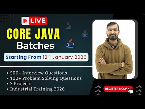 🚀 Core Java Live Classes & Industrial Training 2026 || Job-Oriented Course