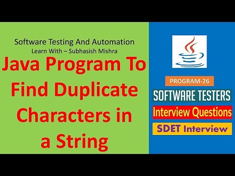 26 - Java Program to find the duplicate characters in a string.