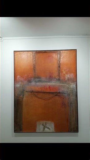 Orange painting by Roger Remaut – Contemporary Abstract Art | Make ART Not War Exhibition