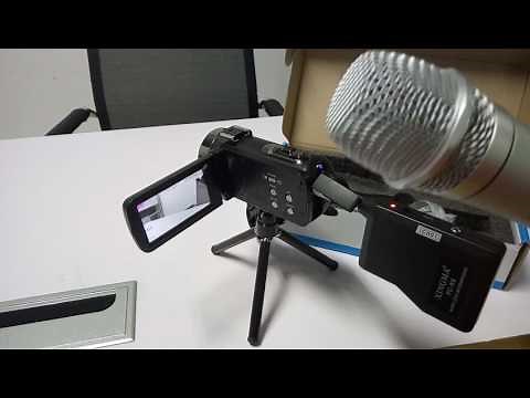how to connect the wireless microphone to the camcorder?