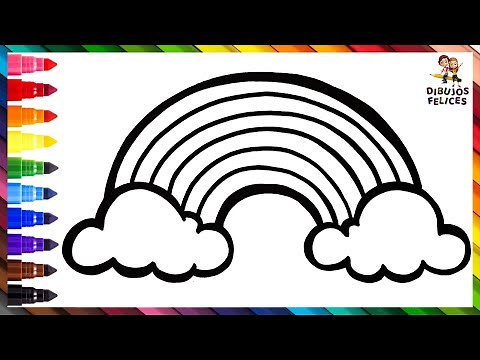 Dibuja y Colorea Un Lindo Arcoiris 🌈 Dibujos Para Niños