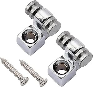 Musiclily Pro Steel Guitar Roller String Guides Roller String Trees Retainer for Strat Stratocaster Tele Telecaster Electric Guitar Replacement, Chrome (Set of 2)