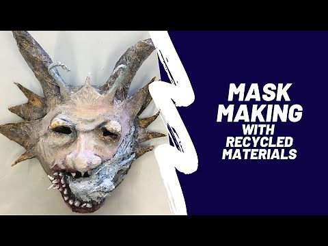 Mask Making with Papier Mache and recycled materials. Easy step by step tutorial for all levels.