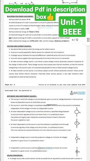 Basic Electronical and Electronic Engineering // Unit - 1 // BEEE // D.C. circuit #beee