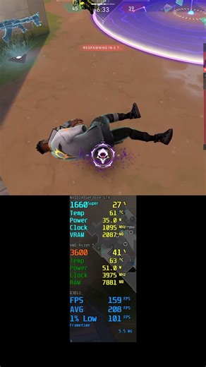 GTX 1660 Super + Ryzen 5 3600 Valorant Team Deathmatch (TDM) in late 2025 #shorts #valorant