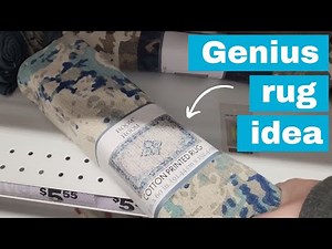 Cut up a $5 rug (GENIUS storage hack!)