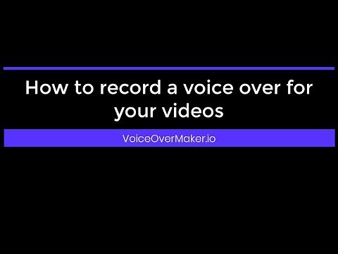 How to record a voice over for your videos