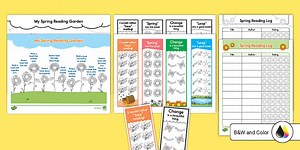 Spring Reading Log, Book Challenges, and Bookmarks