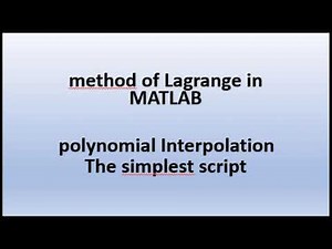 Programming Method of Lagrange In MATLAB