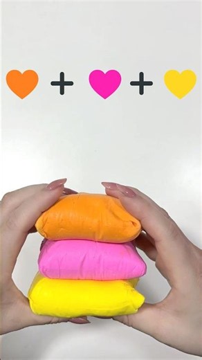 Oddly Satisfying Soft Clay Mixing ASMR | Orange Pink Yellow Swirl 🧡🩷💛