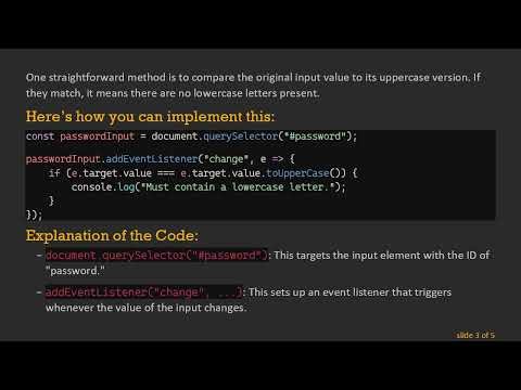 Check for Lowercase Letters in JavaScript Input Changes