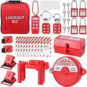 Lockout Tagout Kit,Loto Kit Safety Padlock+Loto Hasp+Electrical Plug/Ball Valve/Gate Valve Devices+Circuit Breaker+Loto Tags,Electrical Loto for Electrical/Industrial/Mechanical