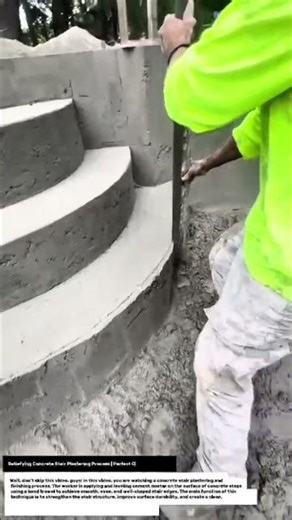 Satisfying Concrete Stair Plastering Process | Perfect Cement Finishing.