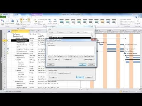 Sum the Total Duration for Tasks in MS Project