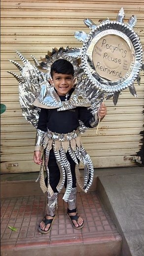 Reuse & Recycle Costume Ideas | Best Out of Waste Fancy Dress school competition for Kids #project