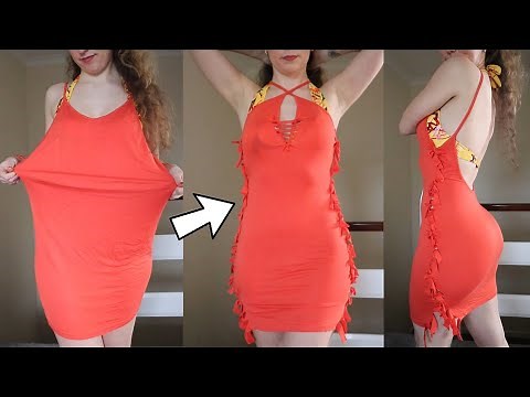 How To Make a Dress Out of a Shirt - Easy No Sew, T-Shirt Cutting Ideas