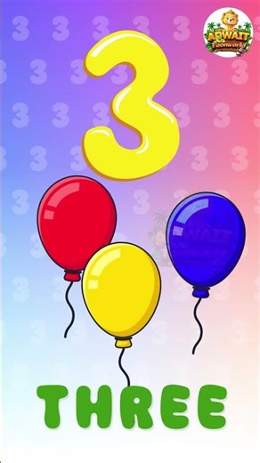 Learning Number 3 – THREE | Fun Counting for Kids | Educational Shorts