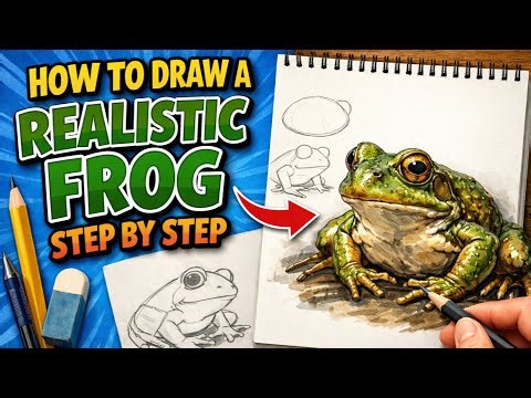 How to draw a realistic frog step by step easy tutorial!